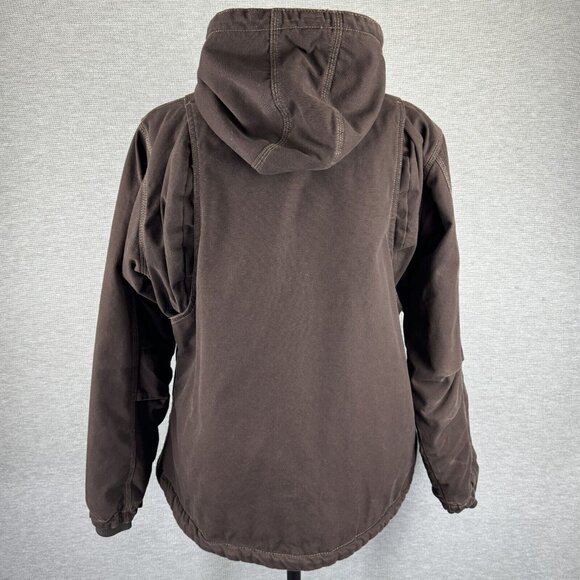 Berne Coat Womens Brown Quilted Lining Jacket Inner Pockets Hooded Full Zip 2XL - Picture 2 of 16